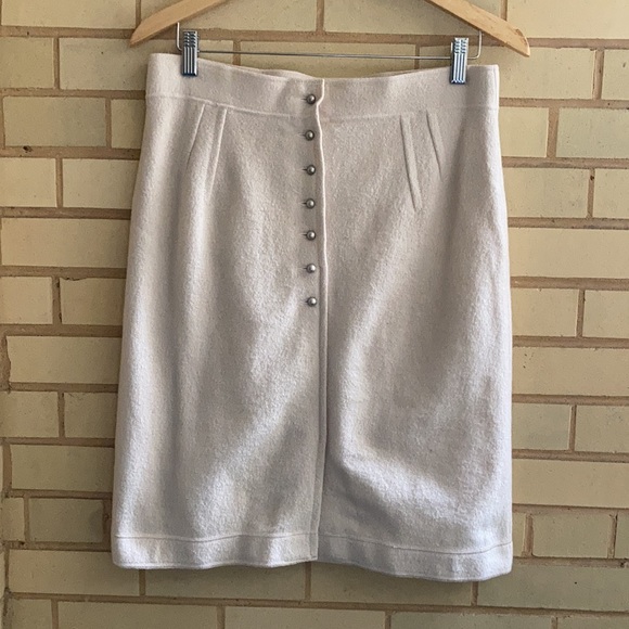 Eggshell wool skirt with - Picture 5 of 13